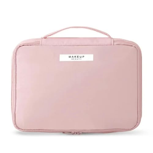 Make-up-Tasche für Damen, tragbar, hohe Optik, große Kapazität, Reise-Waschtasche, dreidimensionale Make-up-Aufbewahrungstasche, Pink Large, A von BOQUN