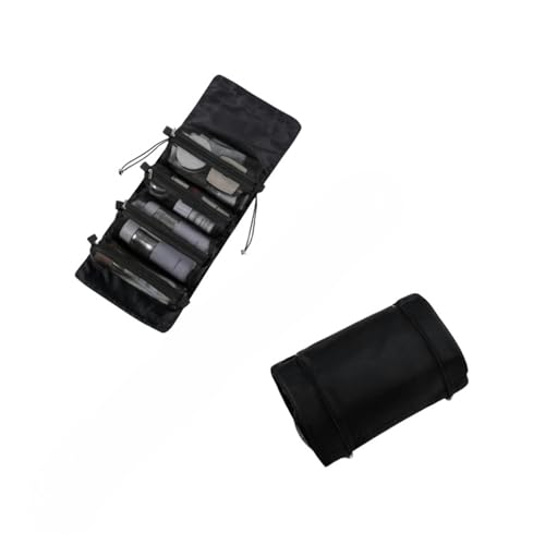 Makeup Tasche 4Pcs In 1 Abnehmbarer Make -Up -Beutel Reißverschluss -Netz Mit Großer Kapazität Kosmetikbeutel Falten Tragbarer Reisetasche Aufbewahrungsbeutel-Schwarz von BOQUN