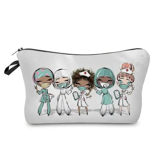 Makeup Tasche Cartoon Krankenschwester Doktor Frauen Kosmetikbeutel Lippenstift Organizer Fälle Fashion Telefon Geldbeutel Reißverschluss Clutch Make -Up -Reisetasche-2 von BOQUN