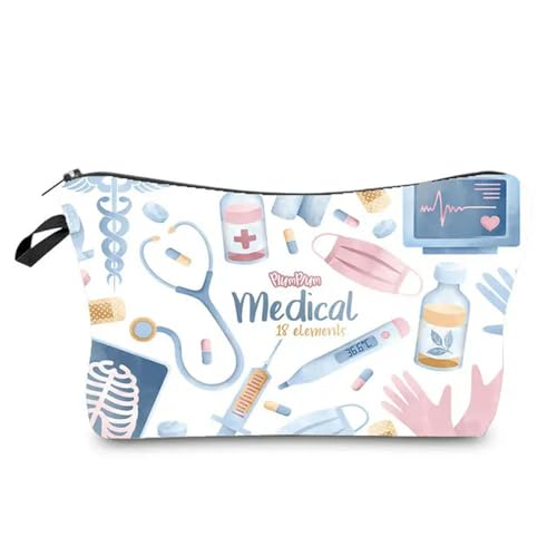 Makeup Tasche Cartoon Krankenschwester Doktor Frauen Kosmetikbeutel Lippenstift Organizer Fälle Fashion Telefon Geldbeutel Reißverschluss Clutch Make -Up -Reisetasche-27 von BOQUN