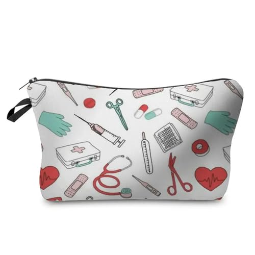 Makeup Tasche Cartoon Krankenschwester Doktor Frauen Kosmetikbeutel Lippenstift Organizer Fälle Fashion Telefon Geldbeutel Reißverschluss Clutch Make -Up -Reisetasche-5 von BOQUN