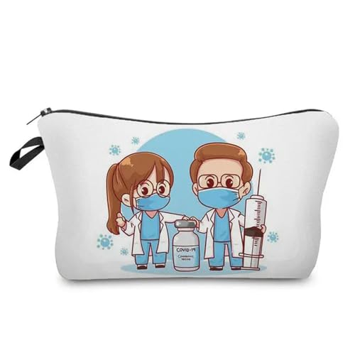 Makeup Tasche Cartoon Krankenschwester Doktor Frauen Kosmetikbeutel Lippenstift Organizer Fälle Fashion Telefon Geldbeutel Reißverschluss Clutch Make -Up -Reisetasche-6 von BOQUN