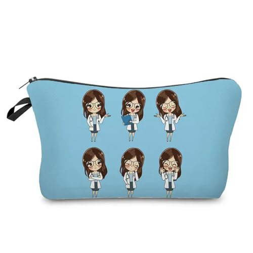 Makeup Tasche Cartoon Krankenschwester Doktor Frauen Kosmetikbeutel Lippenstift Organizer Fälle Fashion Telefon Geldbeutel Reißverschluss Clutch Make -Up -Reisetasche-9 von BOQUN