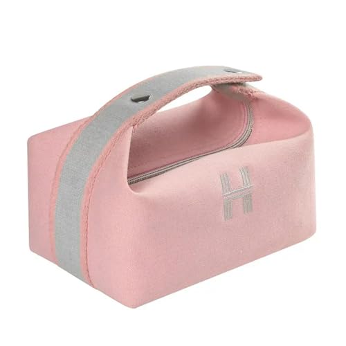 Makeup Tasche Einfache wasserdichte Leinwand Make -Up -Beutel Mode Kosmetikbeutel Frauen Make -Up Organizer Toilettenbeutel Reise Kosmetikbeutel-Rosa von BOQUN