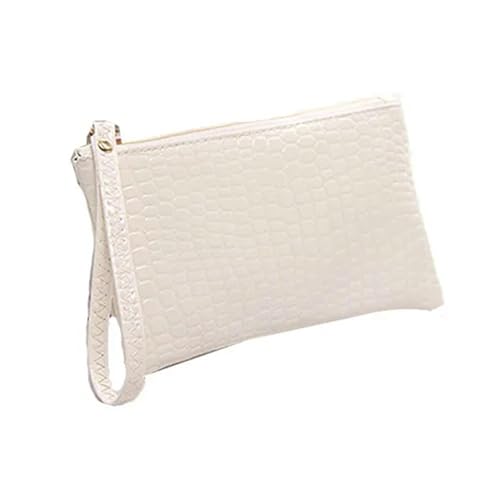 Neceser Kosmetiktasche für Damen, modisch, für Reisen, Kosmetik, Clutch, Geldbörse, Kulturbeutel, Organizer, Cremefarben/Weiß, A von BOQUN