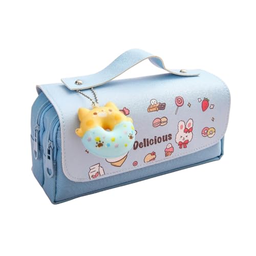 Schreibwarenetui 3D Kawaii Pencil Case Mädchen Dekompression Stift Beutel Süßes Wasserdicht-Blau-B von BOQUN