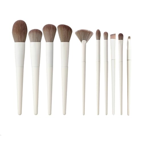 10-teiliges Make-up-Pinsel-Set, vegane Grundierung, Concealer, Rouge, Lidschatten, Eyeliner, Verblenden, Gesichtspinsel-Set, kein Verlust der Borsten (10 Make-up-Pinsel) von BORGBAR