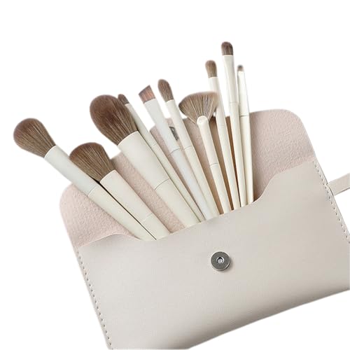 10-teiliges Make-up-Pinsel-Set, vegane Grundierung, Concealer, Rouge, Lidschatten, Eyeliner, Verblenden, Gesichtspinsel-Set, kein Verlust der Borsten (10 Make-up-Pinsel und Tasche) von BORGBAR