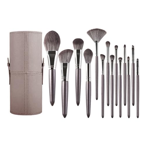 14-teiliges Make-up-Pinsel-Set, hochwertiges synthetisches Puder, Foundation, Highlight, Concealer, Lidschatten, Verblenden, Augenbrauen-Pinsel-Set von BORGBAR