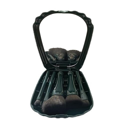 5-teiliges Make-up-Pinsel-Set, professionelles Make-up-Pinsel-Set, Grundierungspinsel, Mischpinsel, Puderpinsel, Geschenke für Frauen, Weihnachtsstrumpffüller für Erwachsene (Dunkelgrün) von BORGBAR