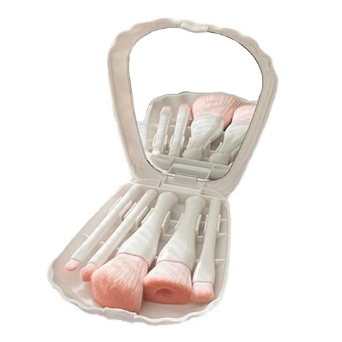 5-teiliges Make-up-Pinsel-Set, professionelles Make-up-Pinsel-Set, Grundierungspinsel, Mischpinsel, Puderpinsel, Geschenke für Frauen, Weihnachtsstrumpffüller für Erwachsene (weiß) von BORGBAR