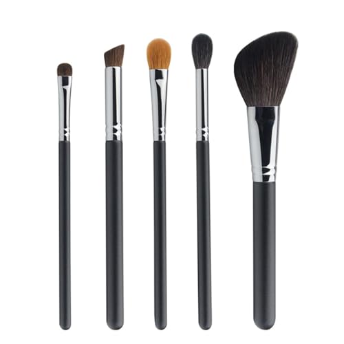5-teiliges Make-up-Pinsel-Set, tragbar, Lidschatten, Puder, Rouge, Pinsel, Anfänger, Schönheitswerkzeug (schwarz) von BORGBAR