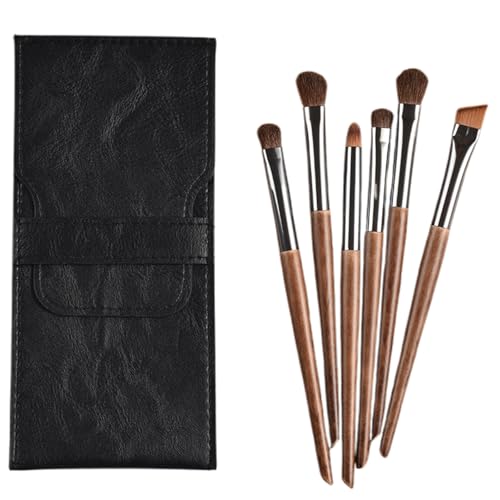 Kabuki-Lidschatten-Pinsel-Set, ultraweich, Concealer, Rouge, Konturen, Mischpinsel (schwarz), 6-teilig von BORGBAR