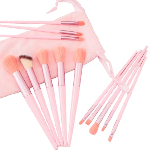 Make-up-Pinsel, 13-teiliges Make-up-Pinsel-Set, Lidschatten-Pinsel, Rouge-Pinsel für Foundation, Lidschatten, Lippe (Rosa) von BORGBAR