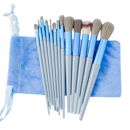 Make-up-Pinsel, 13-teiliges Make-up-Pinsel-Set, Lidschatten-Pinsel, Rouge-Pinsel für Foundation, Lidschatten, Lippe (blau) von BORGBAR