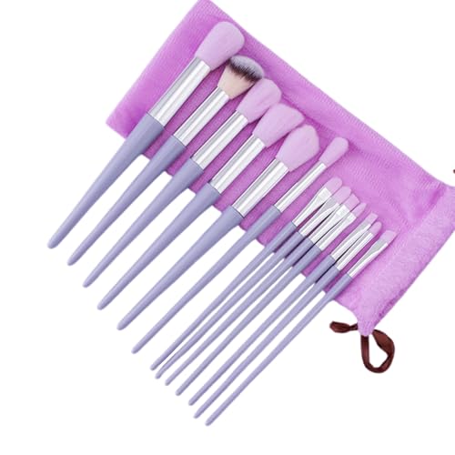 Make-up-Pinsel, 13-teiliges Make-up-Pinsel-Set, Lidschatten-Pinsel, Rouge-Pinsel für Foundation, Lidschatten, Lippe (lila) von BORGBAR
