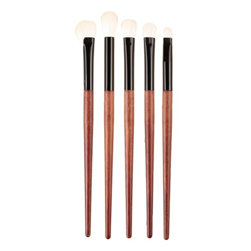 Make-up-Pinsel, 5-teiliges Lidschatten-Make-up-Pinsel-Set mit weichen synthetischen Haaren für Lidschatten, Augenbrauen, Eyeliner, Verblenden (Braun) von BORGBAR