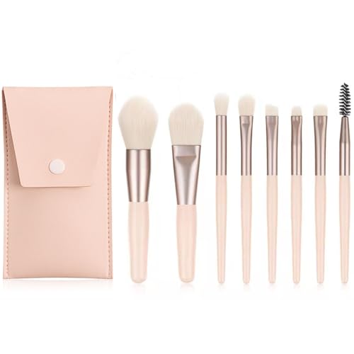 Make-up-Pinsel, 8-teiliges Make-up-Pinsel-Set, hochwertiger synthetischer Eyeliner-Pinsel, Lidschattenpinsel, loser Pinsel, Nasenschattenpinsel, Mascara-Pinsel (Aprikose) von BORGBAR