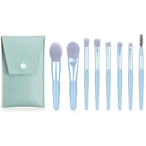 Make-up-Pinsel, 8-teiliges Make-up-Pinsel-Set, hochwertiger synthetischer Eyeliner-Pinsel, Lidschattenpinsel, loser Pinsel, Nasenschattenpinsel, Mascara-Pinsel (blau) von BORGBAR