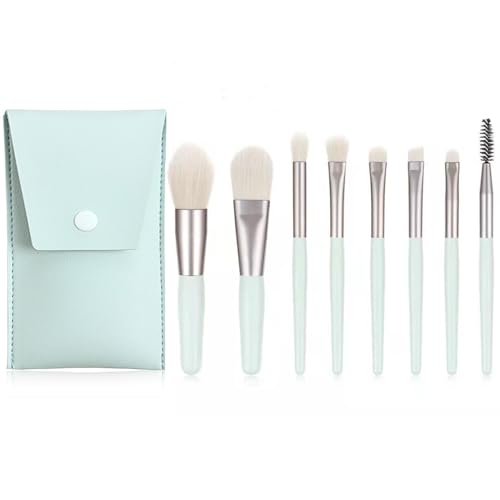 Make-up-Pinsel, 8-teiliges Make-up-Pinsel-Set, hochwertiger synthetischer Eyeliner-Pinsel, Lidschattenpinsel, loser Pinsel, Nasenschattenpinsel, Mascara-Pinsel (hellblau) von BORGBAR
