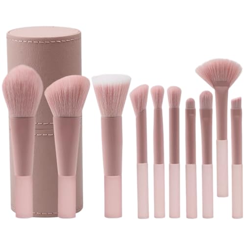 Make-up-Pinsel-Set, 10-teilig, hochwertige synthetische Make-up-Pinsel für Foundation, professioneller Lidschatten, Eyeliner, Concealer, Make-up-Pinsel-Set mit Reise-Make-up-Eimer von BORGBAR