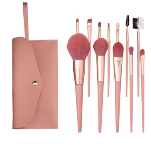 Make-up-Pinsel-Set, 12-teilig, Konturierpinsel, Lidschatten, Rouge, Highlight, Augenbrauenpinsel, Foundation-Concealer-Set, super weicher Pinsel für Augen und Gesicht (12 Pinsel + PU-Beutel) von BORGBAR