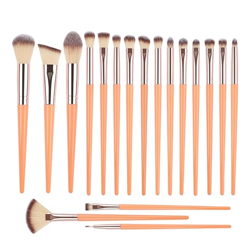 Make-up-Pinsel-Set, 18-teilig, Make-up-Pinsel, Kosmetikpinsel, Puder, Rouge, Lidschatten, Concealer, Nasenschattenpinsel (Orange) von BORGBAR