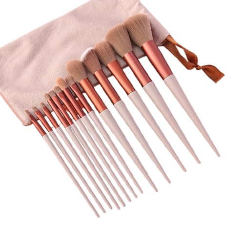 Make-up-Pinsel-Set, Make-up-Pinsel, professionell, schönes Make-up-Pinsel-Set mit Halter, Make-up-Pinsel-Organizer-Set, schwarz, 13 Stück Pinsel (Braun + Tasche) von BORGBAR