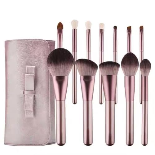 Make-up-Pinsel-Set, hochwertige synthetische Foundation-Pinsel, zum Verblenden von Gesichtspuder, Lidschatten, Make-up-Pinsel-Set, Traubenviolett (12 Stück + Pinseltasche) von BORGBAR