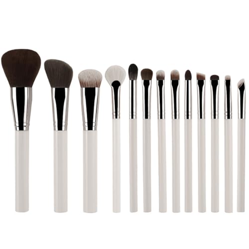 Professionelles Make-up-Pinsel-Set für Kabuki, Foundation-Pinsel, Lidschatten, Augenbrauen, Eyeliner, Mischen, Concealer, ideal als Geschenk, 13-teilig (weiß) von BORGBAR