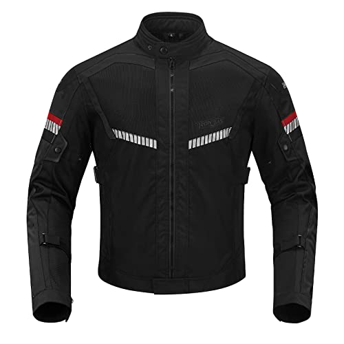 BORLENI Motorradjacke Sommer Herren Atmungsaktiver Panzerschutz Hochglanz Reflektierend M von BORLENI