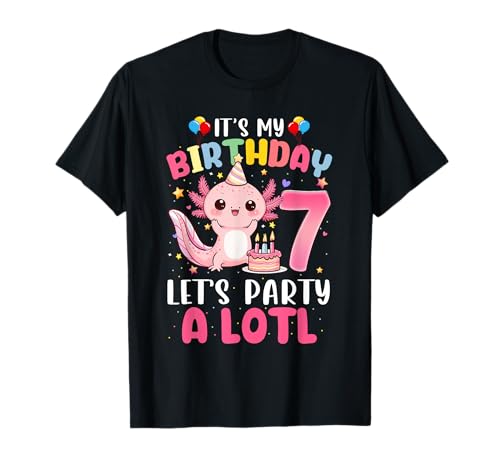 Ich bin zum 7. Geburtstag von Axolotl Party, für 7 Jahre, Geschenke für Mädchen und Jugendliche T-Shirt von BORN IN 1988