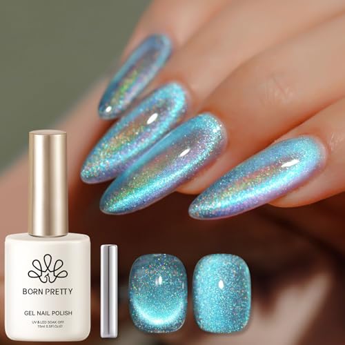 Born Pretty Cat Magnetic Eye Gel Blau Regenbogen Mondlicht Glas UV Nagellack Magnetic Nail Polish Maniküre und Nagelkunst DIY zu Hause von BORN PRETTY