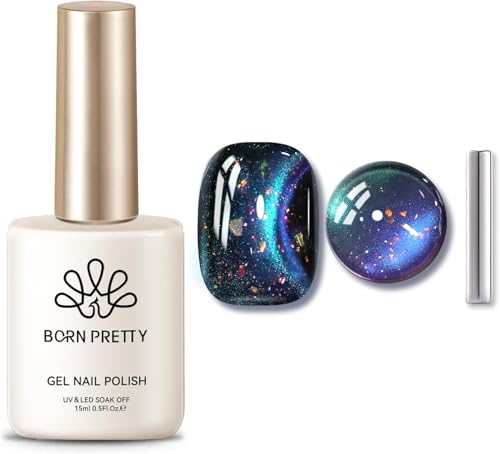 Born Pretty Cat Magnetic Eye Gel Blau Sternenhimmel Glitzer UV Nagellack Magnetic Nail Polish Maniküre und Nagelkunst DIY zu Hause von BORN PRETTY