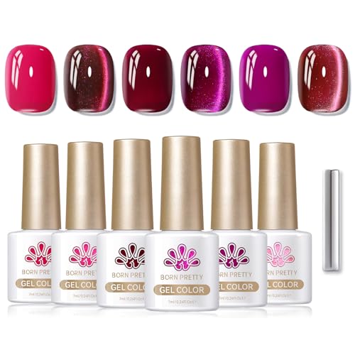 Born Pretty Cat Magnetic Eye Gel Hot Pink Pitaya Rotes Eisglas UV Nagellack Glitzer Sweetheart Serie Magnetic Nail Polish Maniküre und Nagelkunst DIY zu Hause von BORN PRETTY