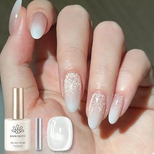Born Pretty Cat Magnetic Eye Gel Milchig Weißer Glitzer UV Nagellack Magnetic Nail Polish Maniküre und Nagelkunst DIY zu Hause von BORN PRETTY