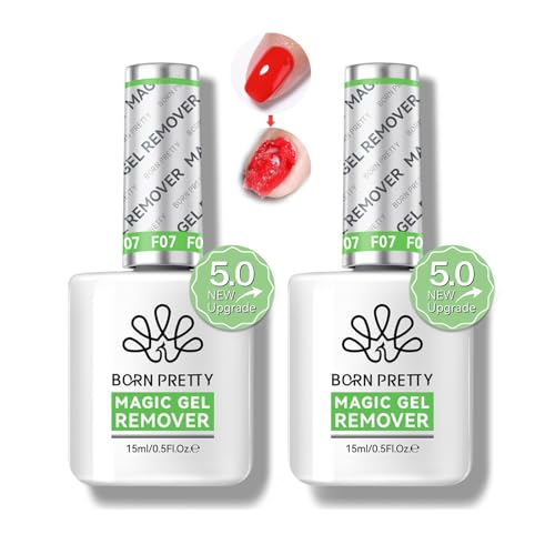 Born Pretty UV Nagellackentferner - 2x15ml Gelnägel UV Lack Gellack Entferner mit Verbesserter Sanfter Formel Schneller Einfacher Nail Polish Magic Remover in 3-5 Minuten Keine Folie Erforderlich von BORN PRETTY