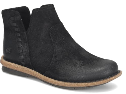 Born Women's Taj Ankle Boot Black Distressed Leather - BR0079809 von BORN