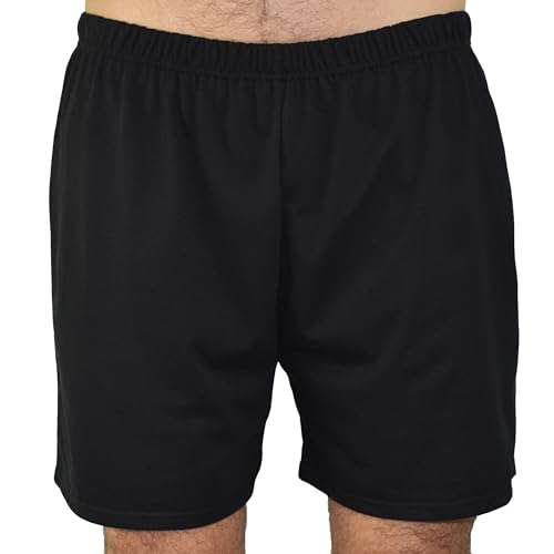 BORN2REST Pyjamahose für Herren Schlafshorts Pyjamashorts Herren Schlafanzughose 100% Baumwolle (Schwarz, 4XL) von BORN2REST