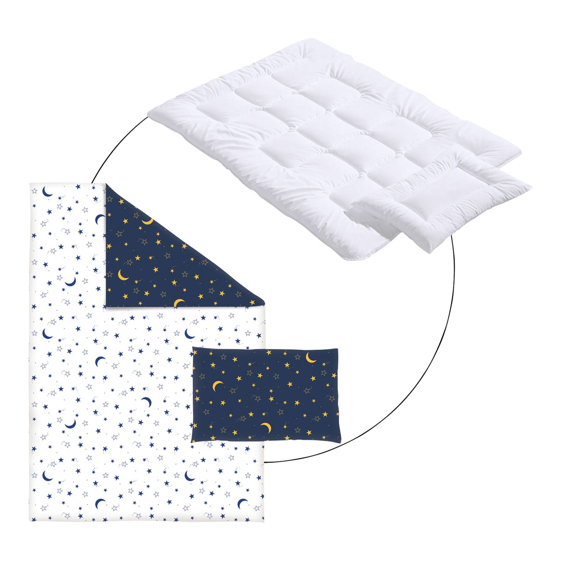 Bornino Home Bundle Betten-Set 2-teiling inkl. Bettwäsche Mond und Sterne 100x135 cm von BORNINO HOME