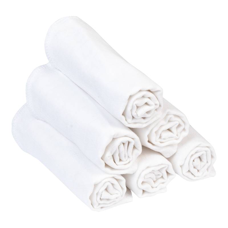 Bornino Lieblinge 6er-Pack Mullwaschlappen weiss von Bornino