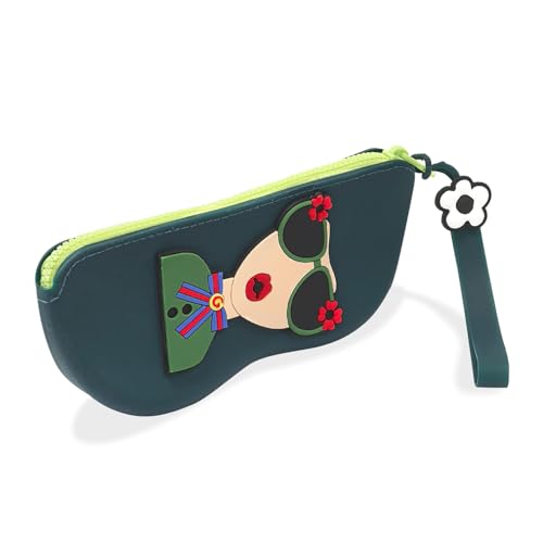 BOROLA Silikon-Sonnenbrillen-Aufbewahrungstasche, tragbar, wasserdicht, weich, mit Reißverschluss und Schlüsselanhänger-Haken, stoß- und staubdicht, Reiseetui für Damen und Herren, vielseitige Arten von BOROLA