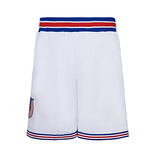 BOROLIN Herren Basketball Shorts Moive 90er Jahre Sporthose, Weiß, Klein von BOROLIN