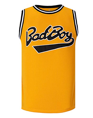 BOROLIN Herren Basketball-Trikot #72, kleine Badboy-Hemden, gelb, X-Groß von BOROLIN