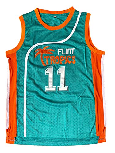 BOROLIN Herren Basketballtrikot Flint Tropics Movie #11 Monix - Grün - X-Groß von BOROLIN
