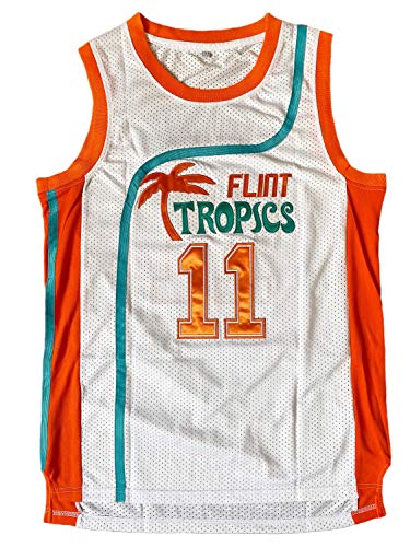 BOROLIN Herren Basketballtrikot Flint Tropics Movie #11 Monix - Weiß - XX-Large von BOROLIN
