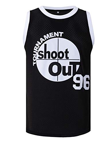 Herren Basketballtrikot #96 Birdie Turnier Shoot Out Sport Shirts, schwarz, Mittel von BOROLIN