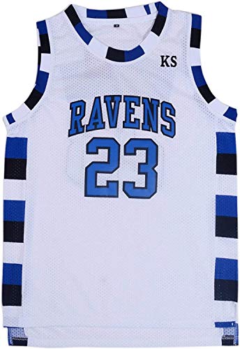 Herren One Tree Hill Ravens Scott Moive Basketballtrikot, #23 Weiß, Mittel von BOROLIN