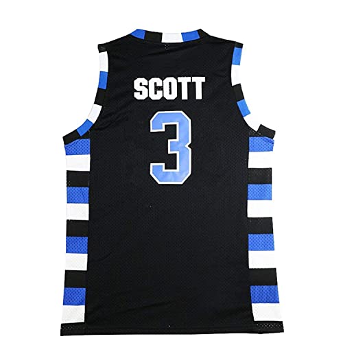 Herren One Tree Hill Ravens Scott Moive Basketballtrikot, #3 Schwarz, Mittel von BOROLIN