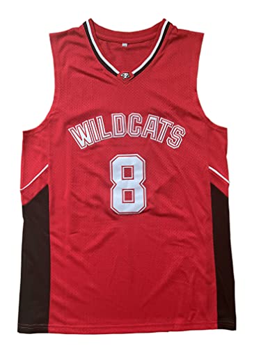 Wildcats High School Jersey, 14 Troy Bolton Basketballtrikot, 8 Chad Danforth Basketballtrikot, 8 Danforth Red, Medium von BOROLIN